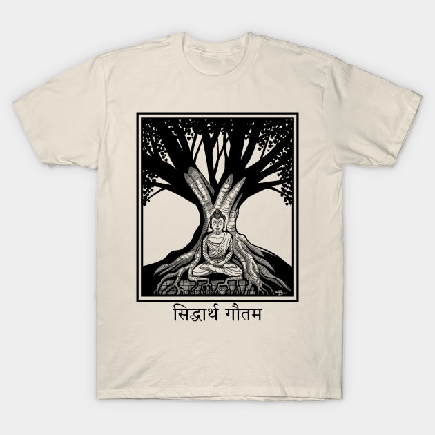 The Buddha and the Bodhi Tree T-Shirt by JW